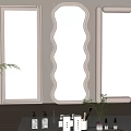 Cream Style Full-length Mirror 3d model