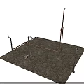 Various Decorative Metal Scene Components With Poles Street Lamps And Brackets