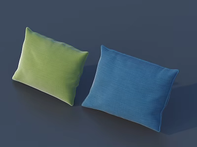 Soft Green and Blue Textured Pillows for Cozy Home Decor Accents 3d model