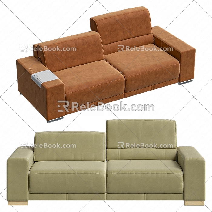 Modern double sofa 3d model