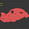 Old Yellow Rusted Damaged Car Body With Wrecked Exterior And Rust Spots