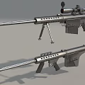Two Modern Tactical Rifles with Scope Magazine and Durable Metal Structure