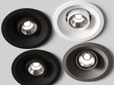 Modern Recessed Spotlights With Black White Gray Finishes And Sleek Design 3d model