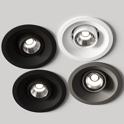 Modern Recessed Spotlights With Black White Gray Finishes And Sleek Design 3d model