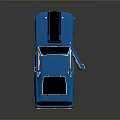 Blue Classic Sports Car With Open Doors And Black Roof Design