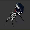 Mechanical Spider Creature with Silver Legs and Red Core Sci Fi Design 3d model