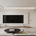Modern Living and Dining Room Interior With White Sofa Coffee Table And Dining Chairs