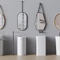 Column Wash Table Ceramic Column Wash Table Column Basin Wash Basin Faucet Mirror 3d model