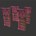 Traditional Style Wooden Cabinets With Brown Green Finish Drawers And Shelves
