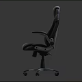 Ergonomic Black Leather Office Chair With High Back Adjustable Arms And Swivel Casters