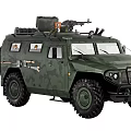 Green Military Vehicles With Spare Tire And Weapon Mounts
