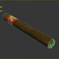 Brown Cigar With Red Label And Yellow Design Featuring Ash At Burned End