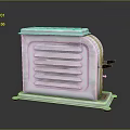 Stainless Steel Vintage Toaster With Striped Front And Black Handle Shiny Surface