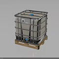 Industrial Plastic IBC Container With Metal Cage Wooden Pallet And Blue Top Cap