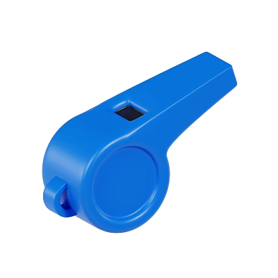 Blue Whistle Sports Equipment With Lanyard Hole For Training And Games Use 3d model