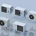 Multiple White Air Conditioner Fans With Efficient Cooling System Design 3d model