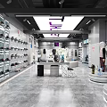 Modern Clothing Store Interior With Shoe Displays Clothing Racks And Display Tables