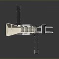 Industrial Mechanical Equipment With White Body Orange Accents Hopper And Conveyor Belts