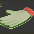 Practical Household Glove with White Palm Section Red Wrist Design and Yellow Red Edges