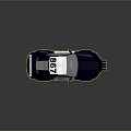 Gray Police Car With Sporty Design And Roof Mounted Police Lights