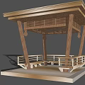 Wooden Pergola Design With Roof Railing And Bench For Outdoor Space