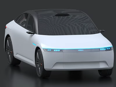 White Modern Electric Car With Sleek Design And LED Accents 3d model White Modern Electric Car With Sleek Design And LED Accents 3d model