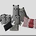 Adorable Animal Shaped Plaid Pillows With Lace Trim And Colorful Designs