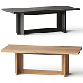 Black And Natural Wooden Dining Tables With Minimalist Modern Design