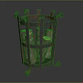 Rustic Metal Firewood Storage Basket with Ornate Handles for Home Fireplace Use