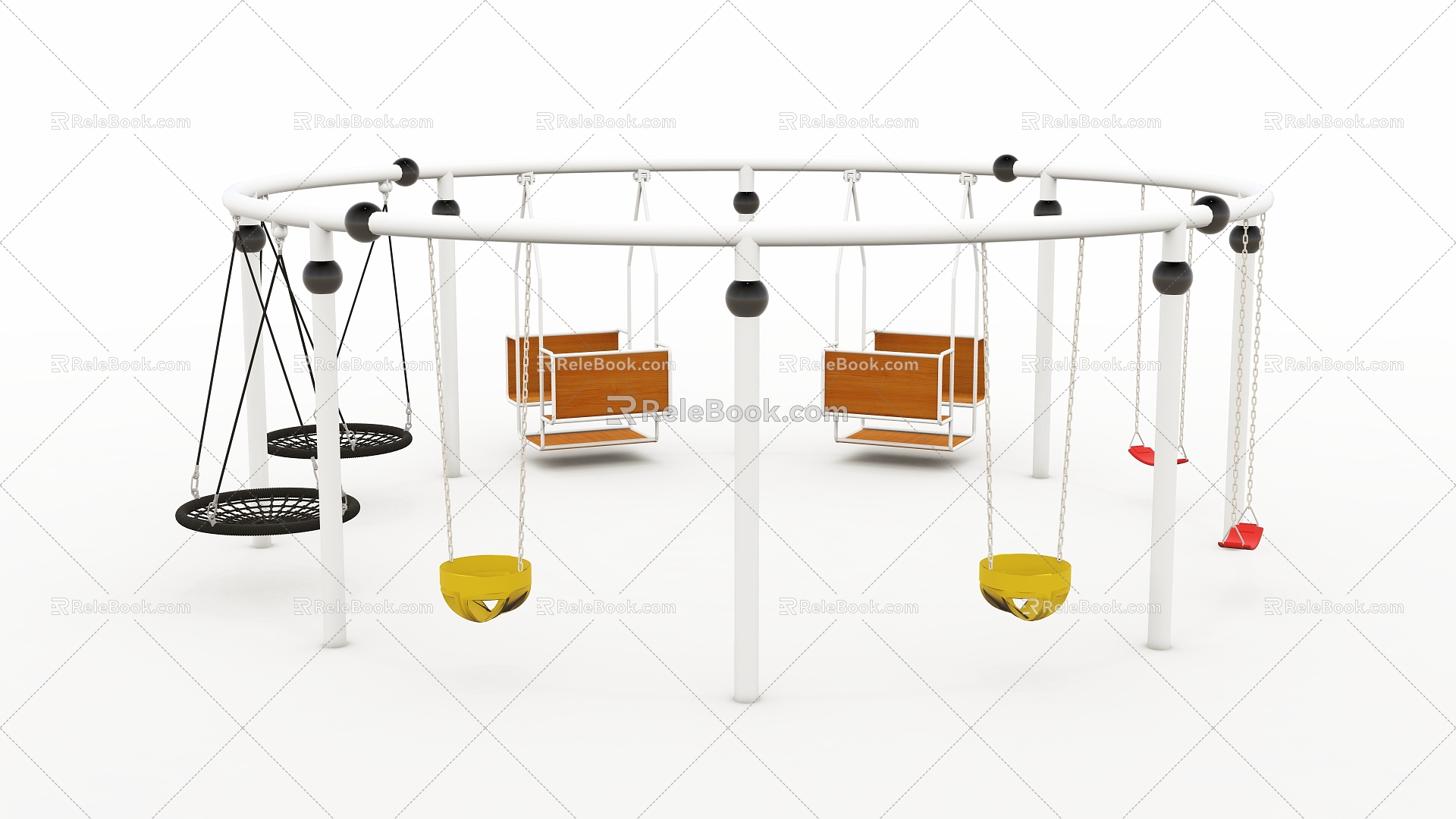 Amusement equipment round swing toy amusement 3d model