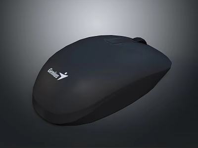 Genius Black Ergonomic Optical Computer Mouse For Daily Office And Home Use 3d model