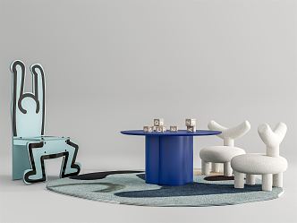 Modern Children's Table and Chair Children's Table and Chair Combination 3d model