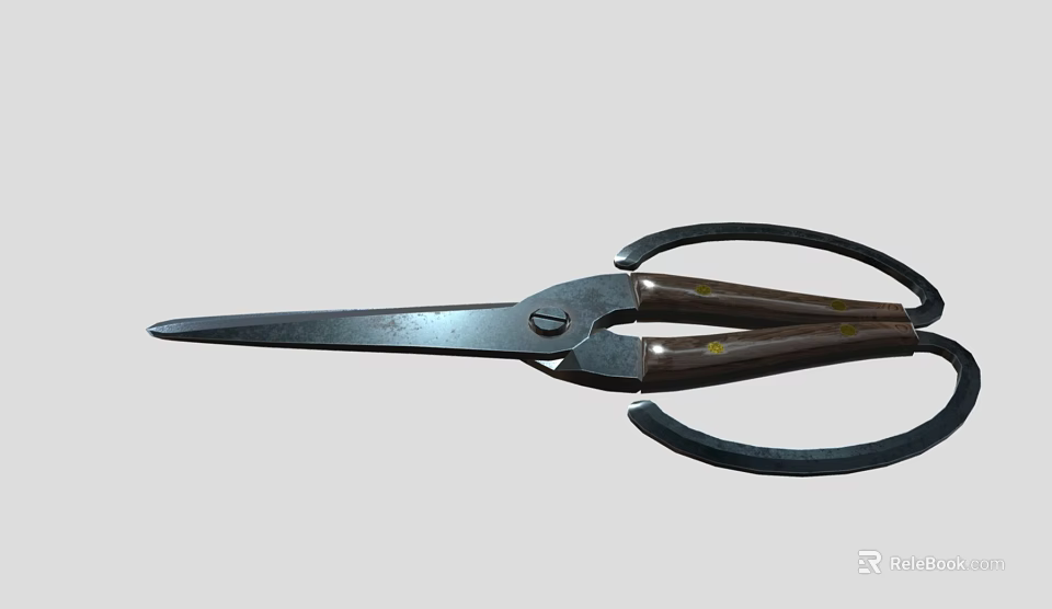 High Quality Hardware Tools Sharp Metal Scissors With Comfortable Grip Handles 3d model 