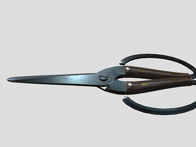 High Quality Hardware Tools Sharp Metal Scissors With Comfortable Grip Handles 3d model