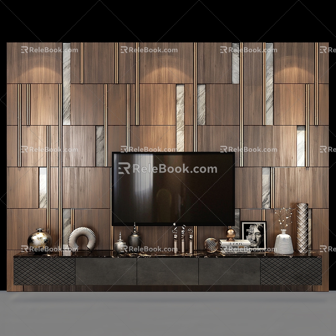 TV background wall model