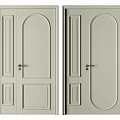 Modern Light Colored Main And Secondary Door With Panel Design And Handles 3d model