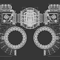 Creative Steampunk Style Decorative Ornament Set With Metal Glass Gears And Glowing Details