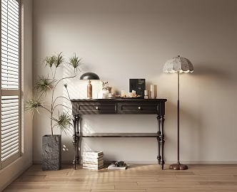 Low Cabinet Bucket Cabinet Decorative Cabinet Storage Cabinet Sideboard End View Decoration Floor Lamp 3d model