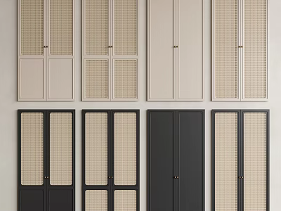 Modern Cabinet Door Designs With Woven Panels And Various Colors 3d model