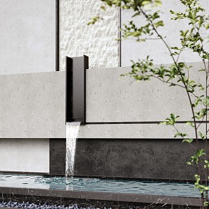 modern waterscape wall courtyard landscape wall waterscape flowing water 3d model