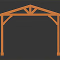 Wooden Pergola Structure Design With Sloped Roof Supporting Beams And Posts