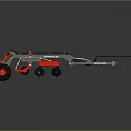 Agricultural Tillage Equipment With Metal Frame Red Black Components And Wheels