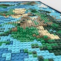 LEGO Toy Building Blocks Map World Map Stereo World Map 3D Map 3d model