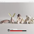 Cute Soft Plush Stuffed Toys Collection Featuring Bunny Bear And Whale