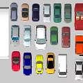 Different Types Of Colorful Cars And Vehicles Parked Together In