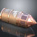 Artillery Shell Weapon With Copper Finish Engraved Eagle Emblem And Military Style Design Details