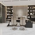 Modern Office General Manager Chairman's Office President's Office Leadership Boss Office Boss Desk Bookcase Bookshelf 3d model