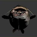 Fresh Whole Catfish With Open Mouth And Shiny Body On Dark Gradient Background