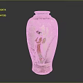 Traditional Painted Vase With Female Figure Cherry Blossom And Gold Accents