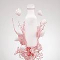 Dolce Milk Strawberry Flavored Beverage With Fresh Strawberries And Milk Splash